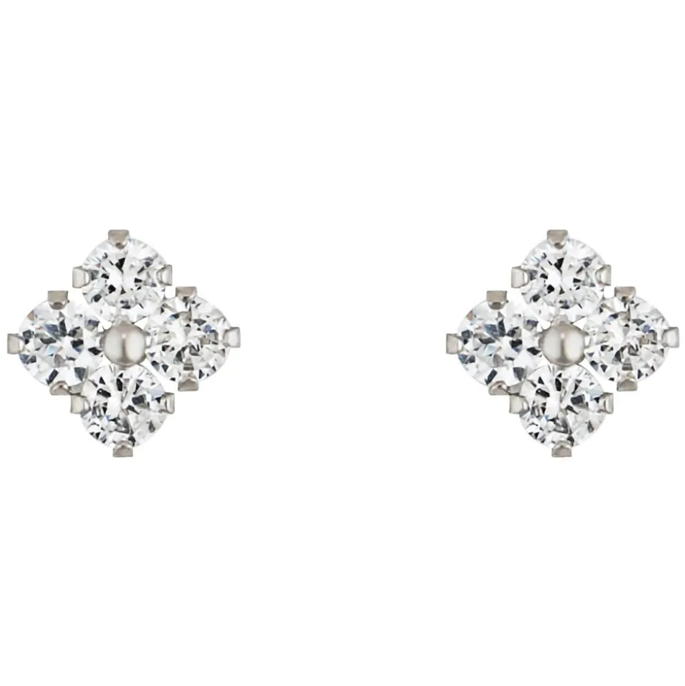 9ct White Gold Cubic Zirconia Stud Earrings