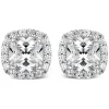 9ct White Gold Cubic Zirconia Square Halo Stud Earrings