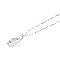 9ct White Gold Cubic Zirconia Pendant (Chain Included)