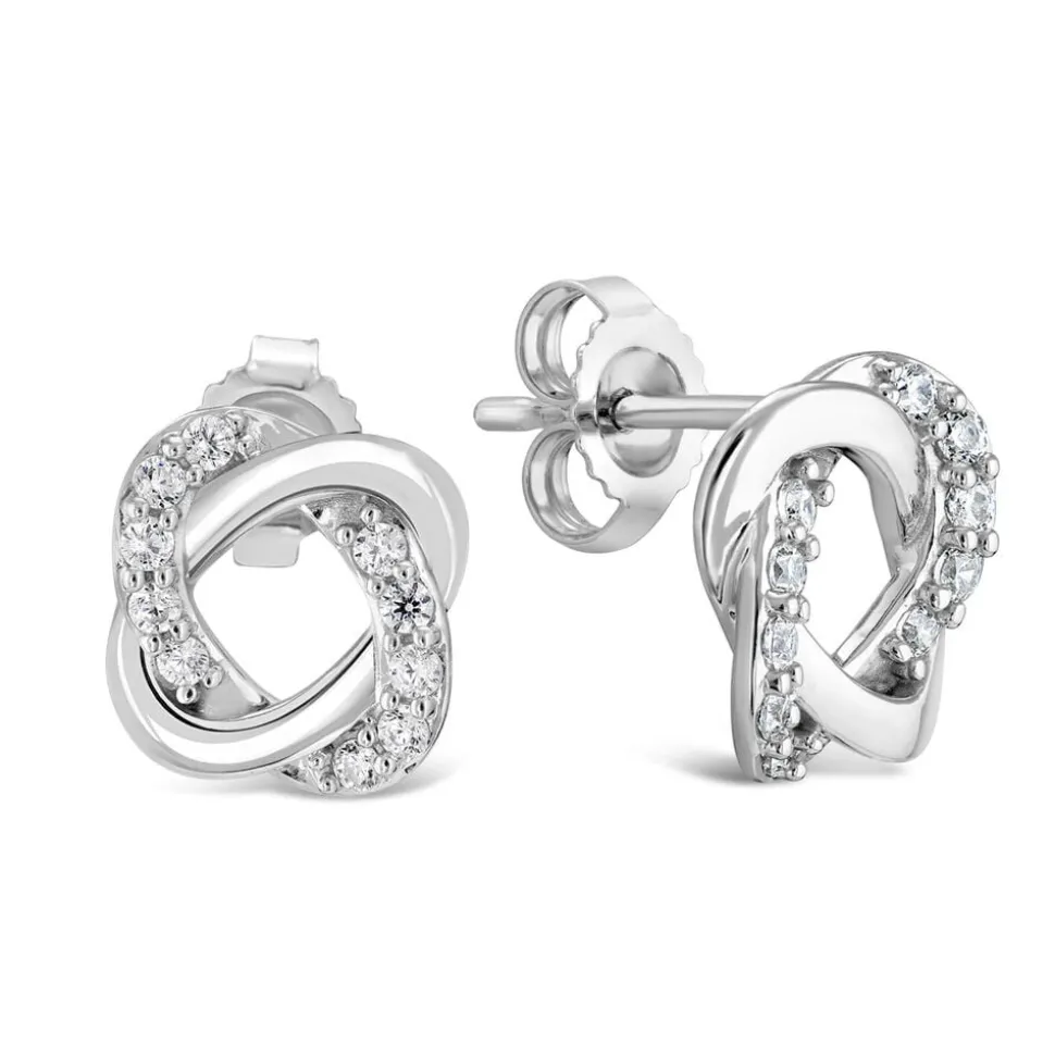 9ct White Gold Cubic Zirconia Stud Earrings