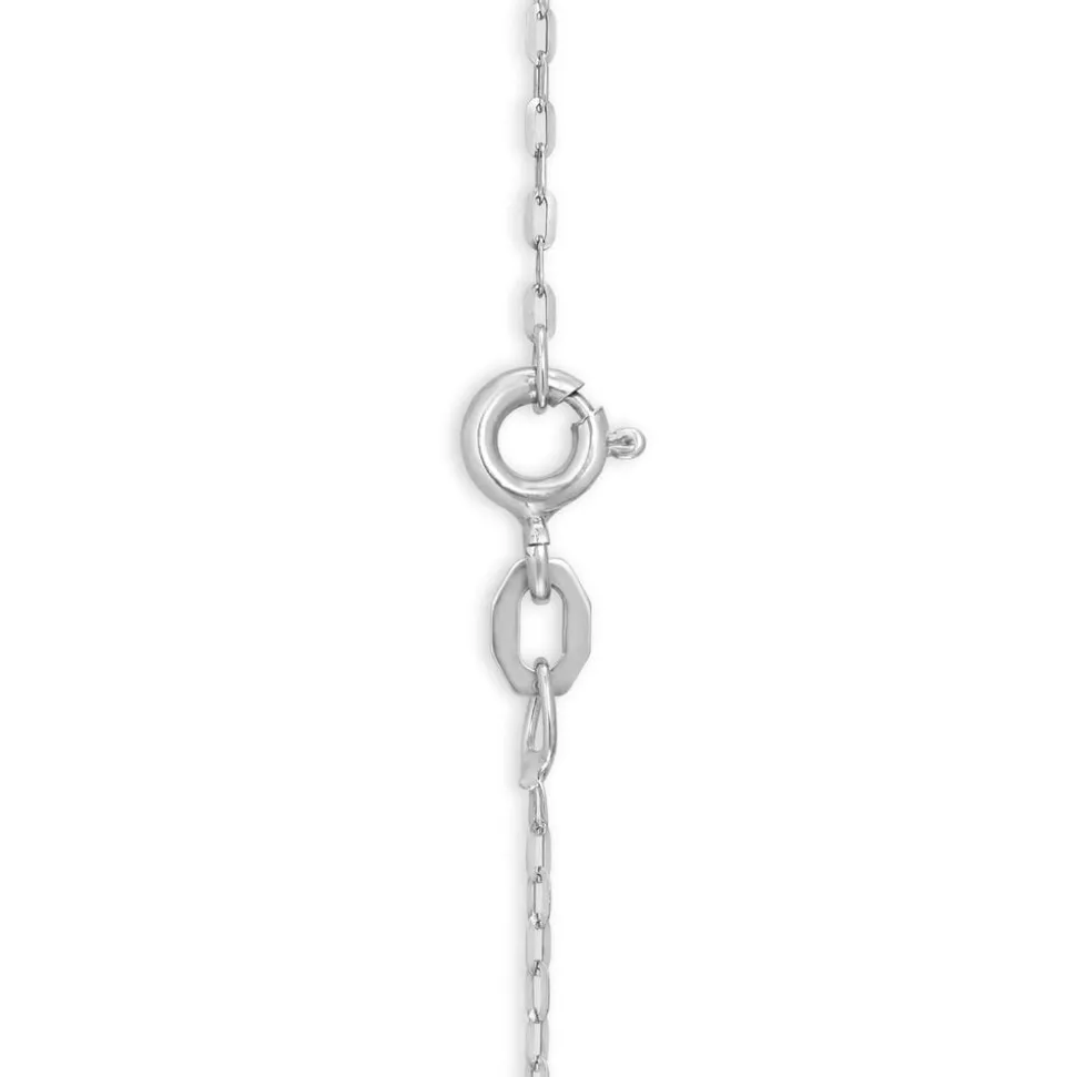 9ct White Gold Cubic Zirconia Open Circle Pendant (Chain Included)
