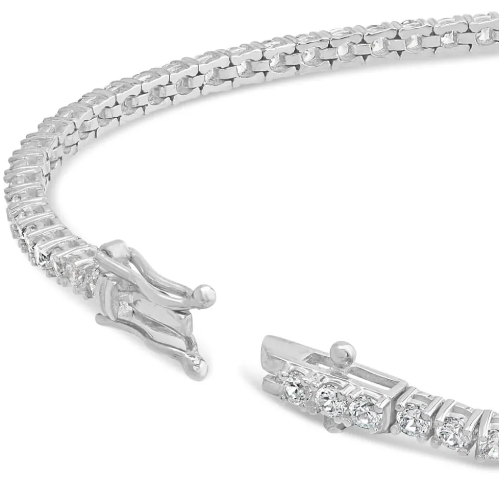 9ct White Gold Cubic Zirconia Tennis Bracelet