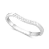 9ct White Gold Diamond Curved 2mm Wedding Band