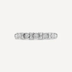 9ct White Gold Diamond Illusion Claw Set 0.25ct Diamond Eternity Ring