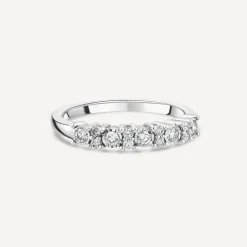 9ct White Gold Diamond Illusion Claw Set 0.25ct Diamond Eternity Ring