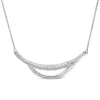 9ct White Gold Diamond Set Open Double Curve Necklet