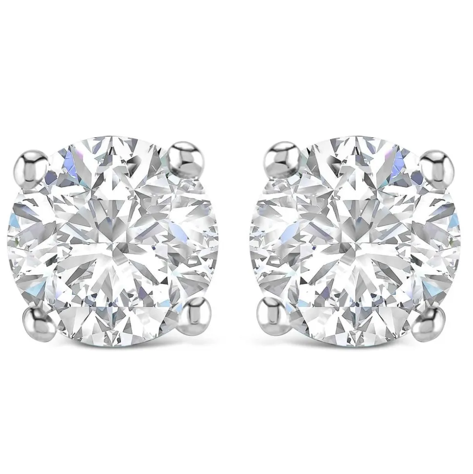 18ct White Gold Diamond Stud Earrings