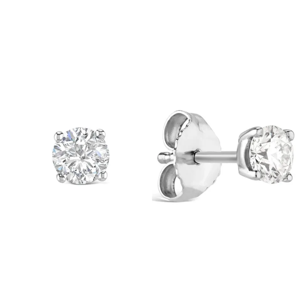 18ct White Gold Diamond Stud Earrings
