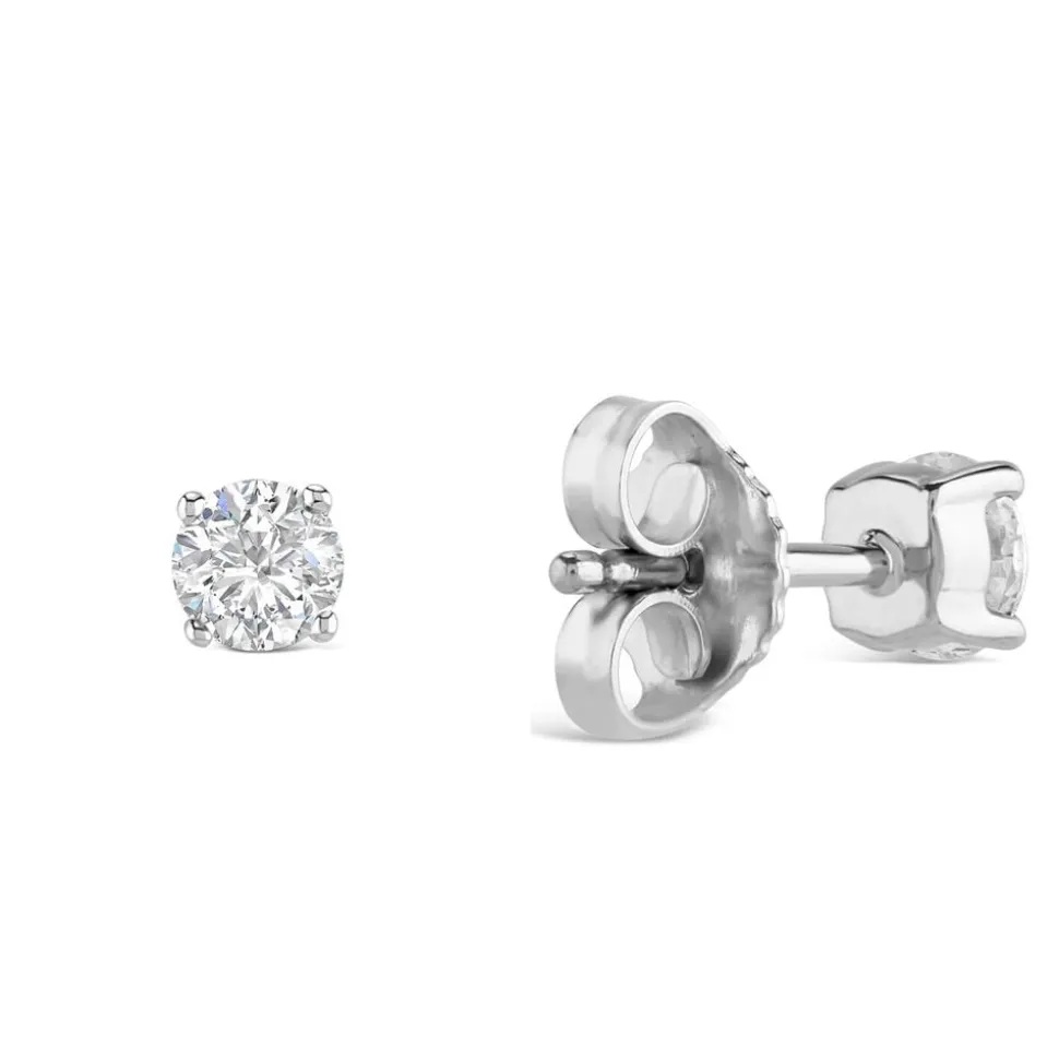 18ct White Gold Diamond Stud Earrings