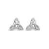 14ct White Gold Diamond Trinity Knot Stud Earrings