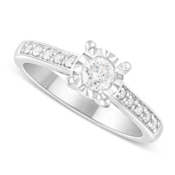 9ct White Gold Engagement Ring