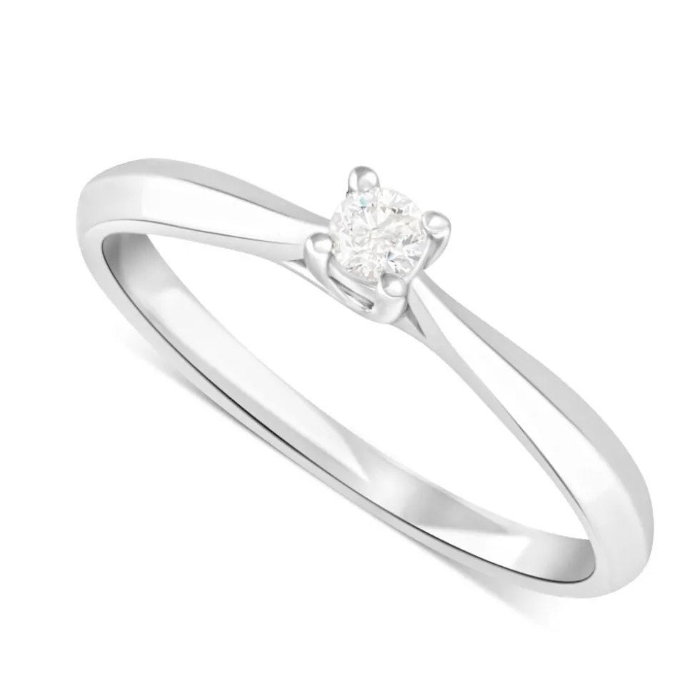 9ct White Gold Engagement Ring