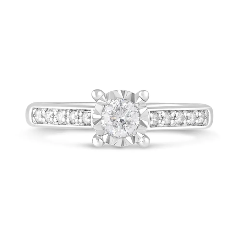 9ct White Gold Engagement Ring