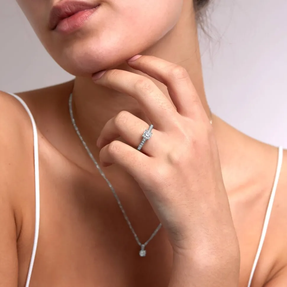9ct White Gold Engagement Ring