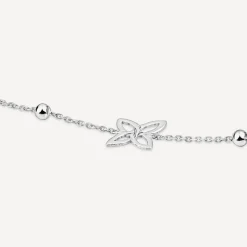 9ct White Gold Flower Infinity Beads Bracelet