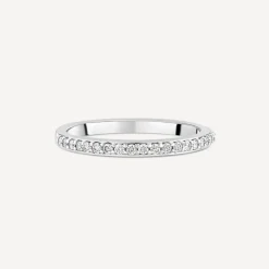 18ct White Gold Full Grain 0.15ct Diamond Half Eternity Ring