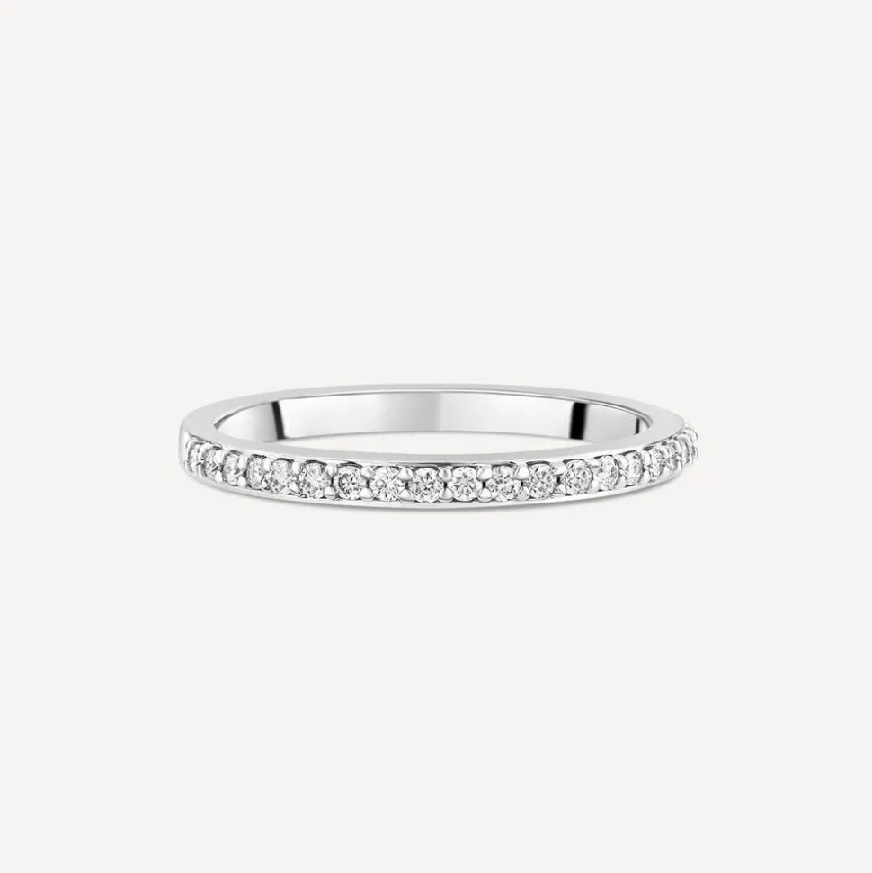 18ct White Gold Full Grain 0.15ct Diamond Half Eternity Ring