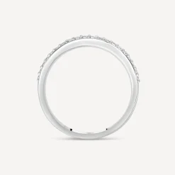 18ct White Gold Full Grain 0.15ct Diamond Half Eternity Ring