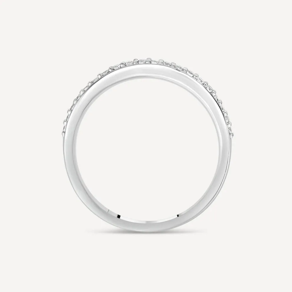 18ct White Gold Full Grain 0.15ct Diamond Half Eternity Ring