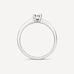 9ct White Gold Illusion Solitaire & Channel Set Shoulders 0.20ct Diamond Ring