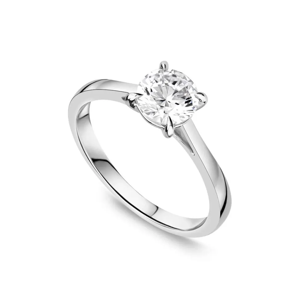 18ct White Gold Lab Grown 1ct Round Brilliant Diamond Engagement Ring