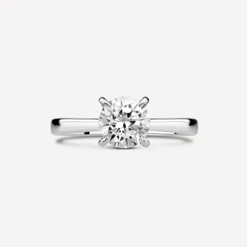18ct White Gold Lab Grown 1ct Round Brilliant Diamond Engagement Ring