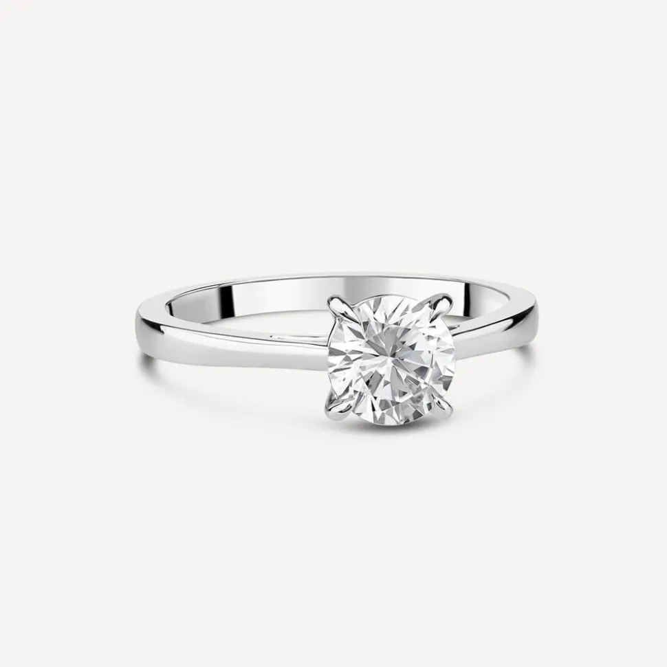 18ct White Gold Lab Grown 1ct Round Brilliant Diamond Engagement Ring