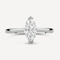 9ct White Gold Marquise Cubic Zirconia Promise Ring