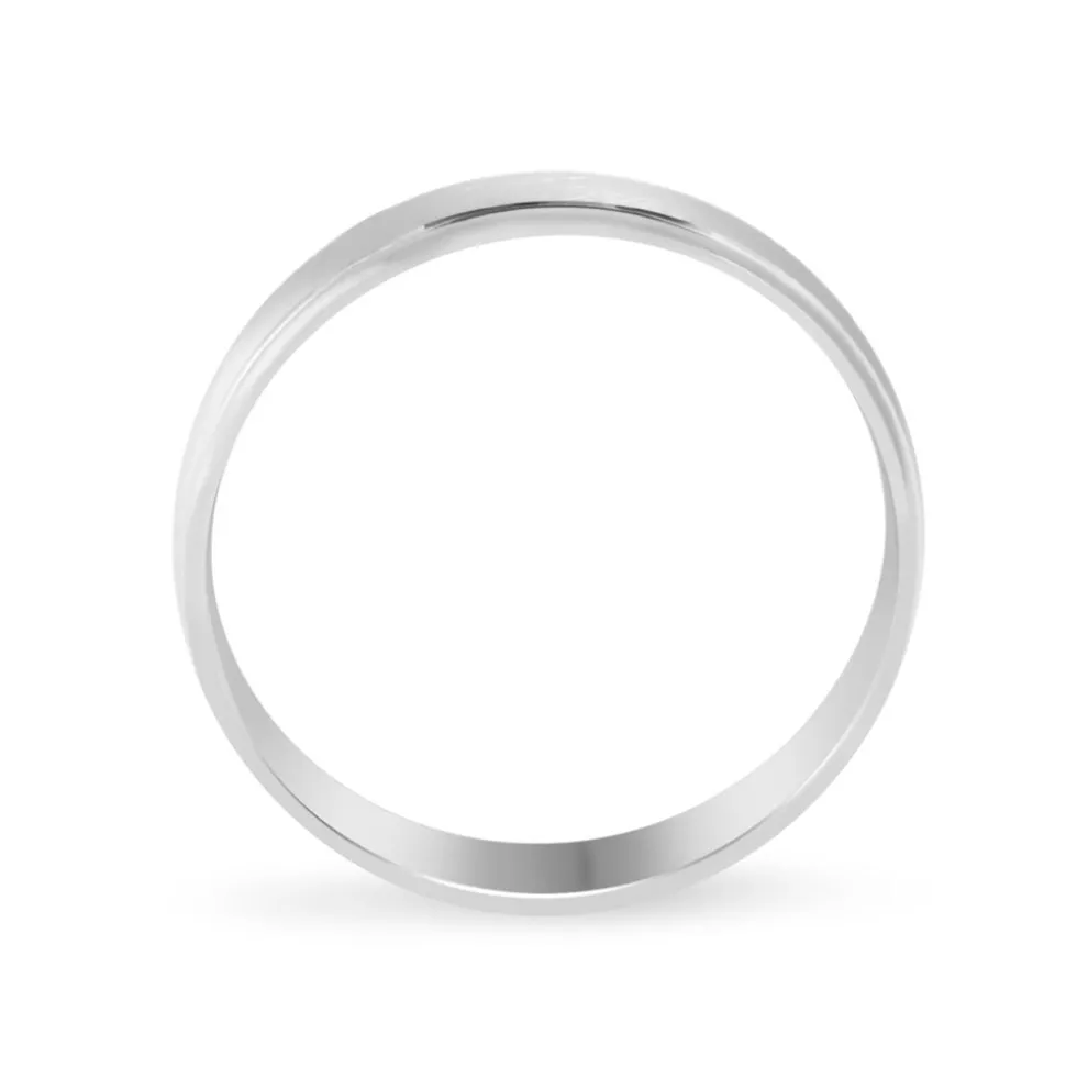 9ct White Gold Matt Centre and Polished Sides 5mm Gents Wedding ring