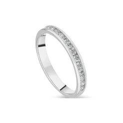 9ct White Gold 3mm Channel Set 0.35 Diamond Wedding Ring