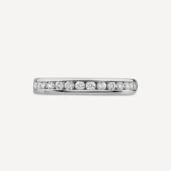 9ct White Gold 3mm Channel Set 0.35 Diamond Wedding Ring