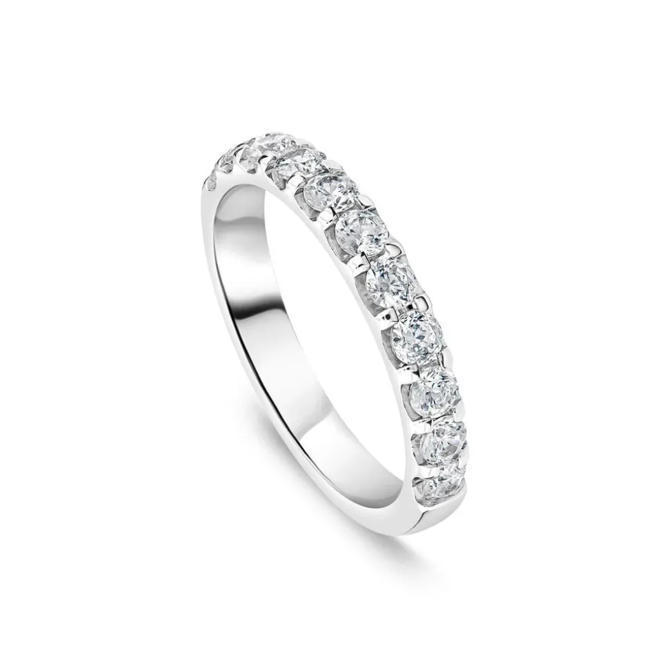 9ct White Gold 3mm 0.75ct Diamond Split Claw Wedding Ring