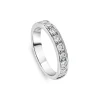 9ct White Gold 3.5mm 0.67ct Diamond Pave Set Wedding Ring