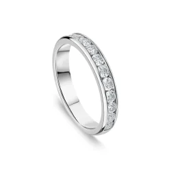 18ct White Gold 3.5mm 0.60ct Diamond Channel Set Wedding Ring