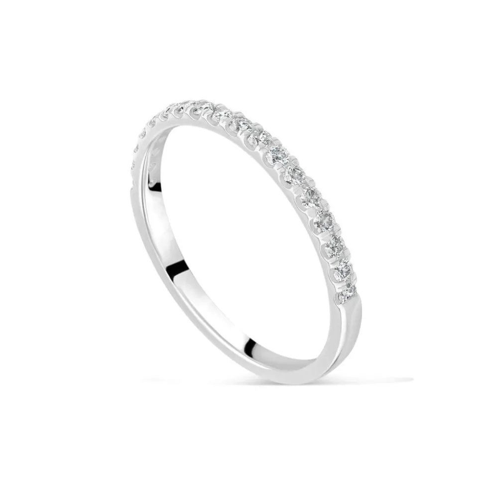 9ct White Gold 1.7mm 0.20ct Diamond Split Claw Wedding Ring