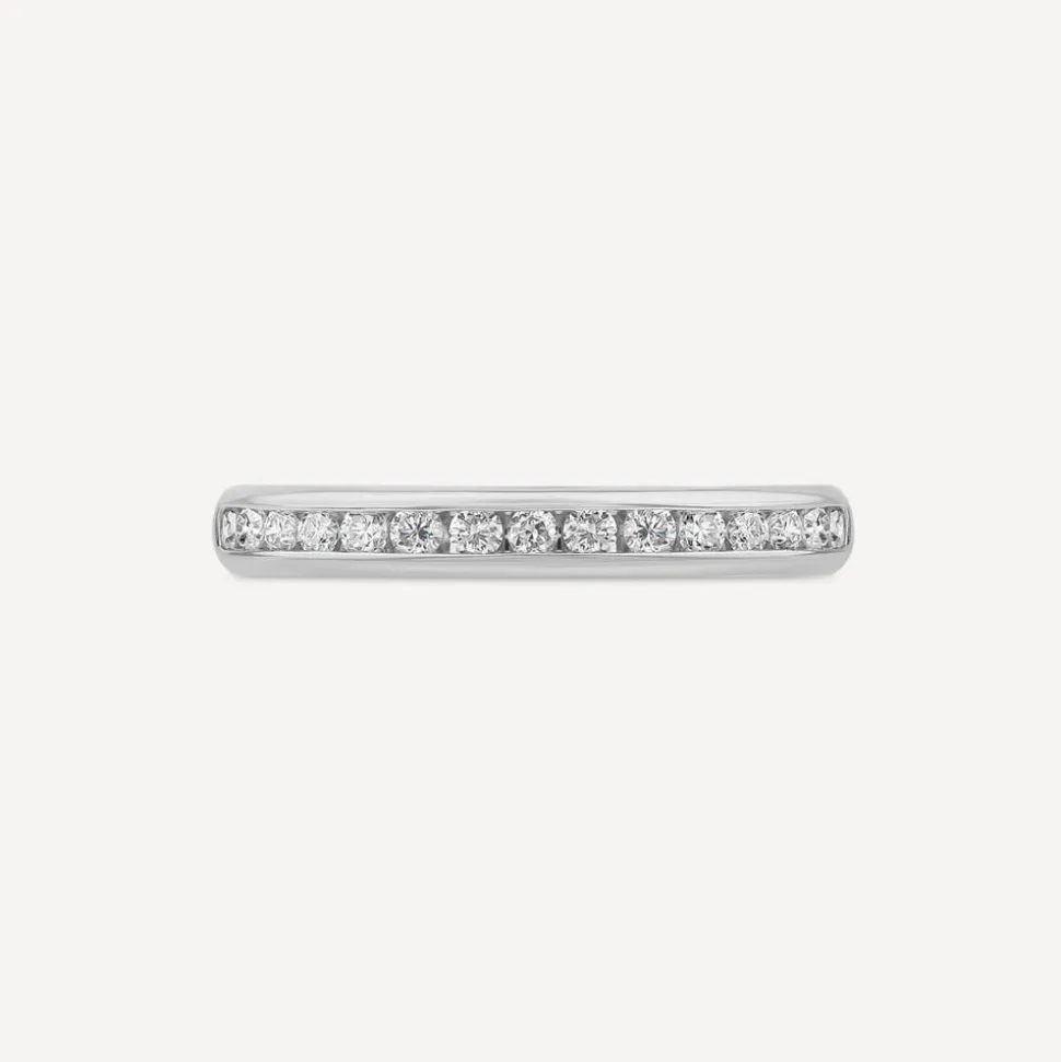 18ct White Gold 2.5mm 0.20ct Diamond Channel Set Wedding Ring