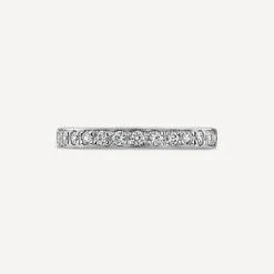 9ct White Gold 2.5mm 0.30ct Diamond Pave Set Wedding Ring