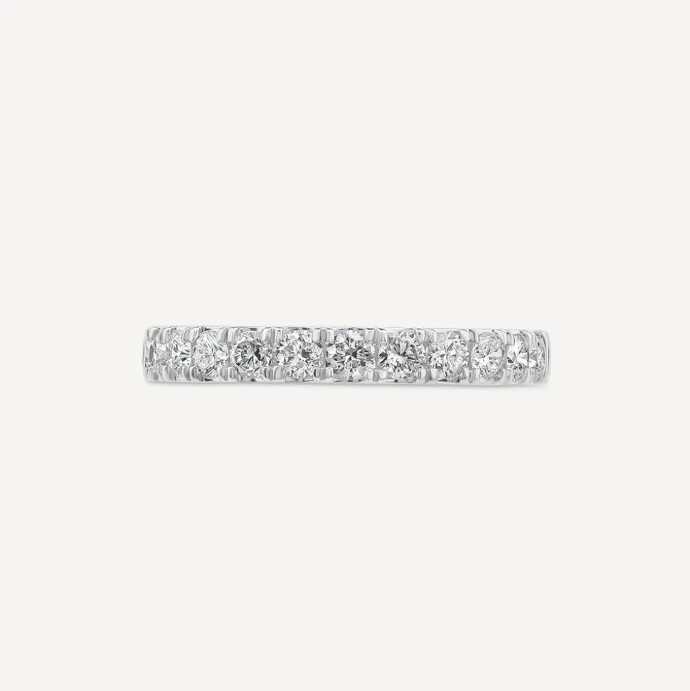 9ct White Gold 2.5mm 0.45ct Diamond Split Claw Wedding Ring