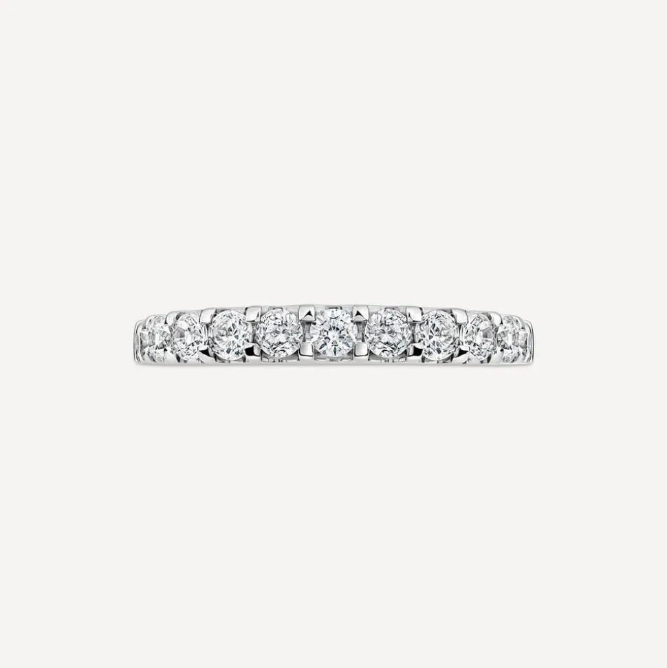 9ct White Gold 3mm 0.75ct Diamond Split Claw Wedding Ring