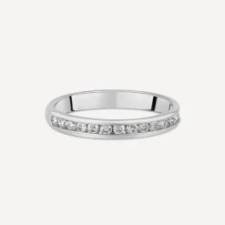 18ct White Gold 2.5mm 0.20ct Diamond Channel Set Wedding Ring