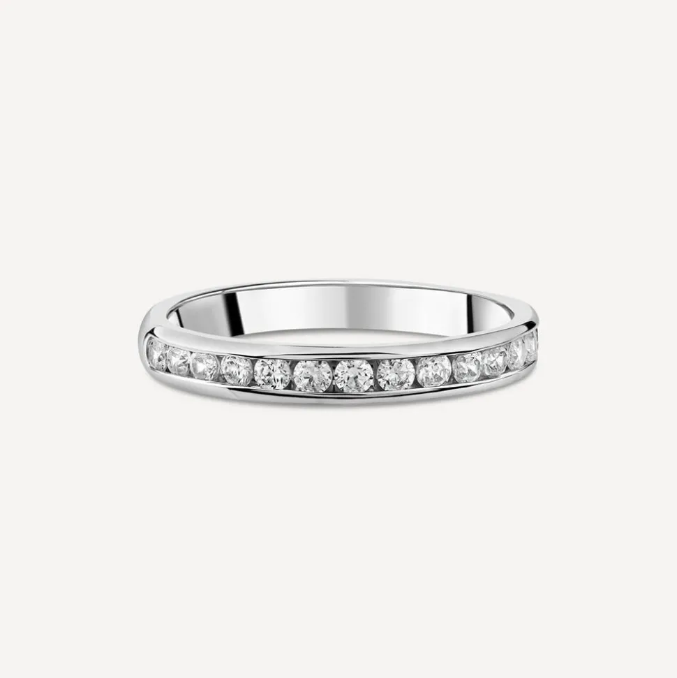 18ct White Gold 3mm 0.35ct Diamond Channel Set Wedding Ring