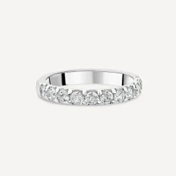 9ct White Gold 3mm 0.75ct Diamond Split Claw Wedding Ring