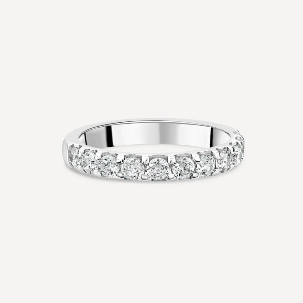 9ct White Gold 3mm 0.75ct Diamond Split Claw Wedding Ring