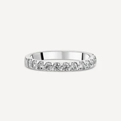 18ct White Gold 2.5mm 0.45ct Diamond Triangle Claw Wedding Ring