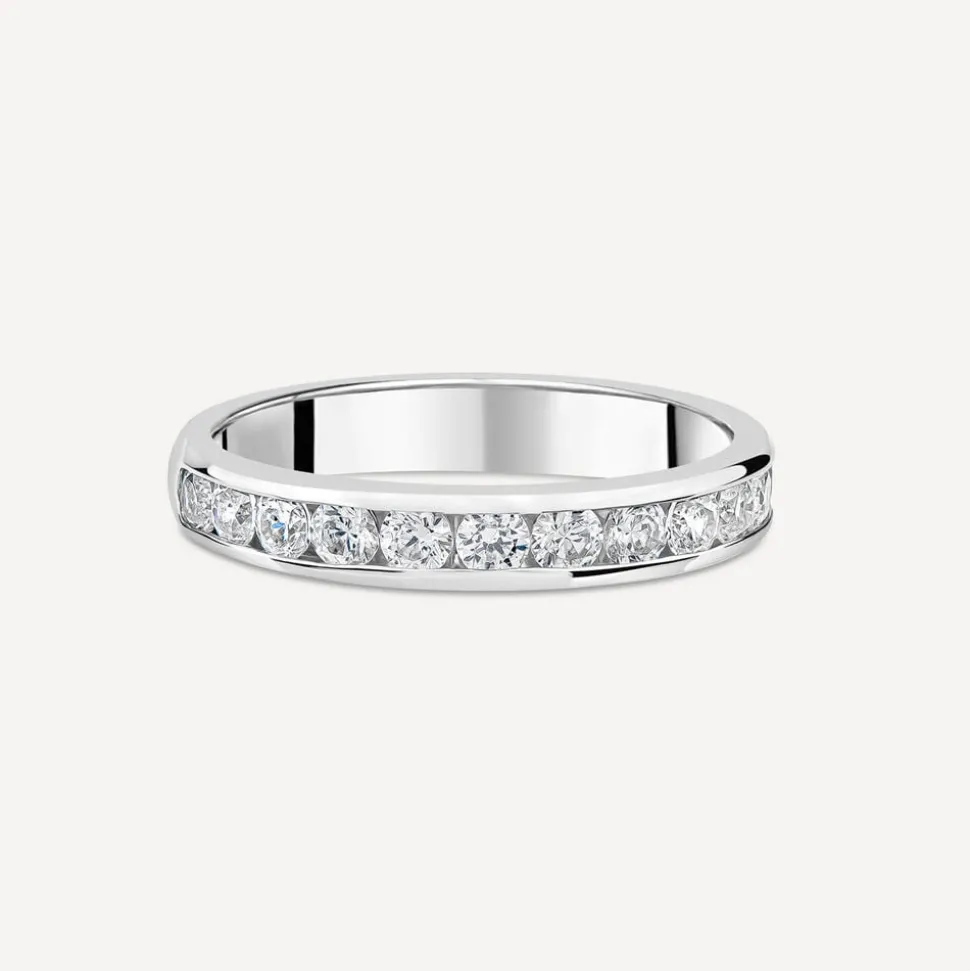 18ct White Gold 3.5mm 0.60ct Diamond Channel Set Wedding Ring