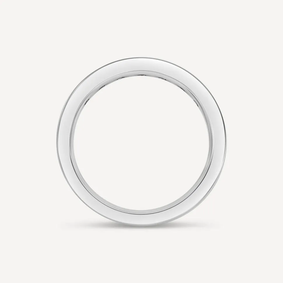 9ct White Gold 3.5mm 0.67ct Diamond Pave Set Wedding Ring