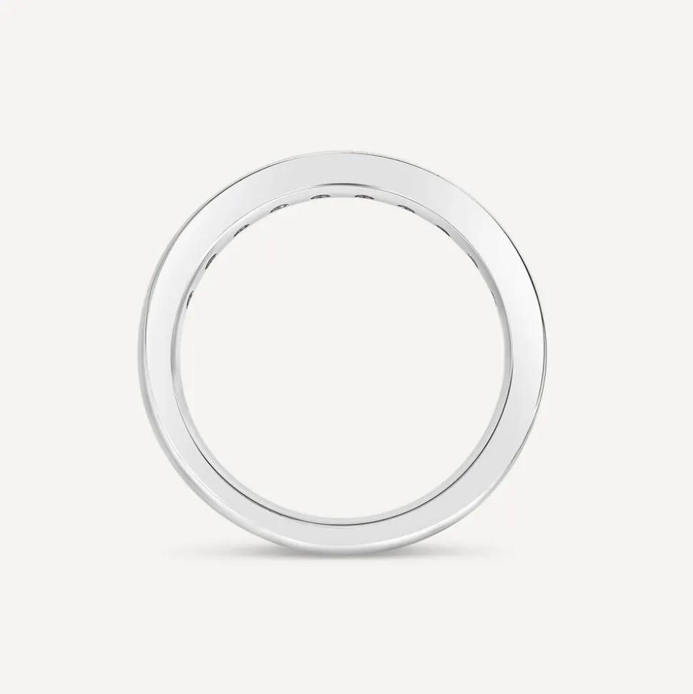18ct White Gold 3mm 0.50ct Diamond Pave Set Wedding Ring