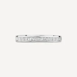 9ct White Gold 2.5mm 0.49ct Princess Cut Diamond Channel Set Wedding Ring