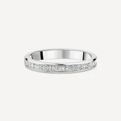 18ct White Gold 2.5mm Diamond Princess Cut Channel Set 0.45ct Wedding Ring