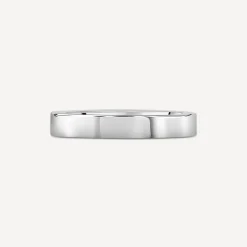 9ct White Gold 3mm Flat Court Wedding Ring